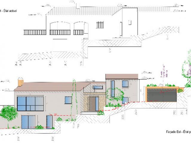 Surélévation moderne d'une villa sur les hauteurs de Vallauris